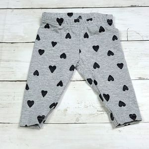 ♡ 5/$20 - Carter's Gray Black Shiny Hearts Leggings Size 3 months